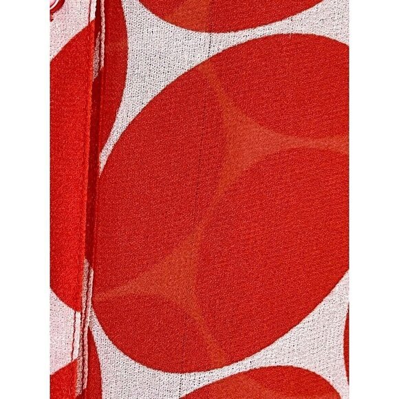 Lane Bryant Top Women 18 Red Sheer Circle Twee Festive Mature Classic Preppy 80s - Picture 9 of 15